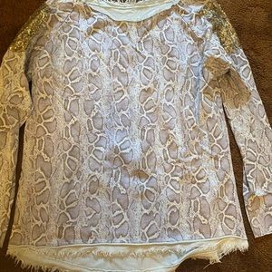 Woman Blue python print shirt size M